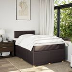 Casa si Gradina - Mobilier - Paturi si accesorii - Paturi - Pat box spring cu saltea, maro inchis, 120x200 cm, textil - Infinity.ro