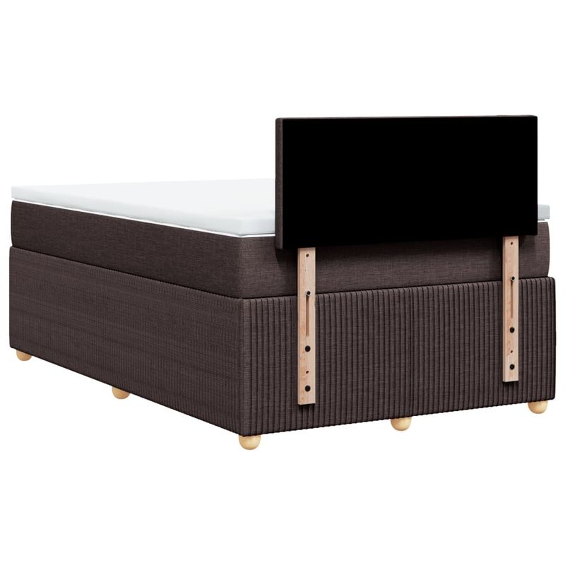 Casa si Gradina - Mobilier - Paturi si accesorii - Paturi - Pat box spring cu saltea, maro inchis, 120x200 cm, textil - Infinity.ro
