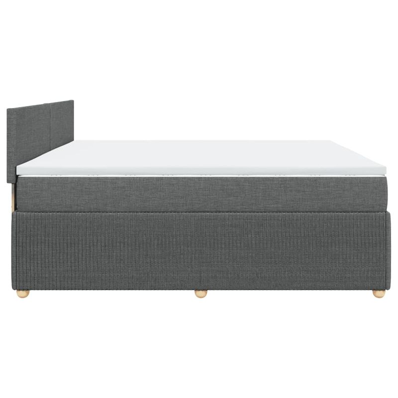 Casa si Gradina - Mobilier - Paturi si accesorii - Paturi - Pat box spring cu saltea, gri inchis, 200x200 cm, textil - Infinity.ro