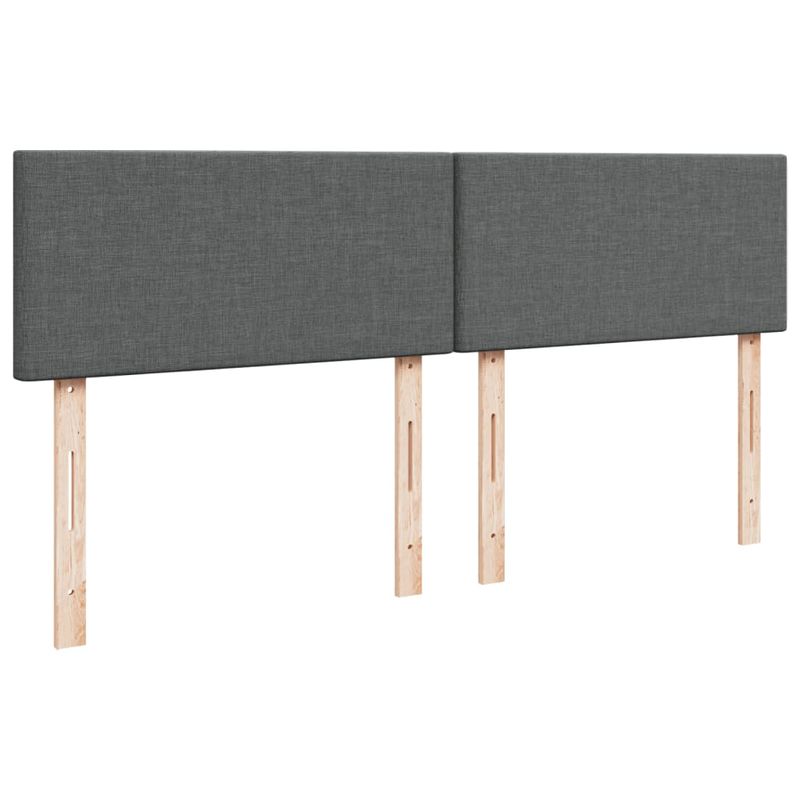 Casa si Gradina - Mobilier - Paturi si accesorii - Paturi - Pat box spring cu saltea, gri inchis, 200x200 cm, textil - Infinity.ro