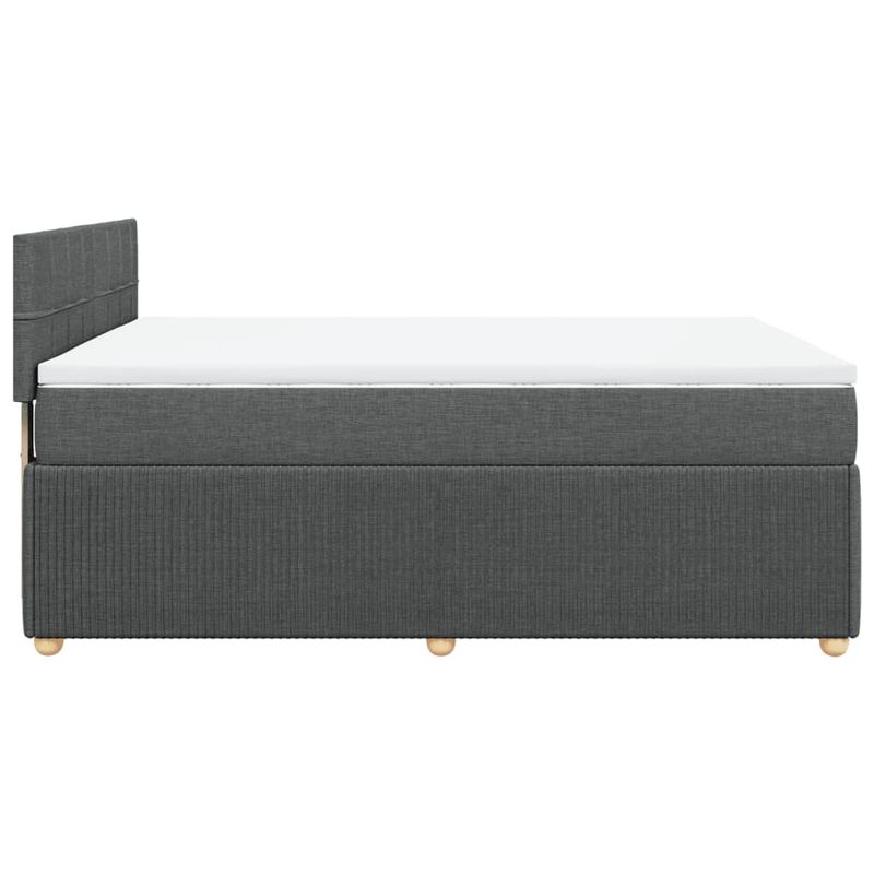 Casa si Gradina - Mobilier - Paturi si accesorii - Paturi - Pat box spring cu saltea, gri inchis, 140x190 cm, textil - Infinity.ro