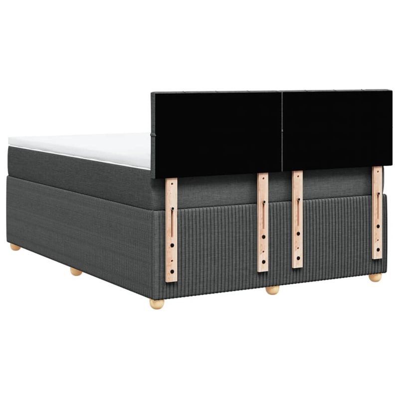 Casa si Gradina - Mobilier - Paturi si accesorii - Paturi - Pat box spring cu saltea, gri inchis, 140x190 cm, textil - Infinity.ro
