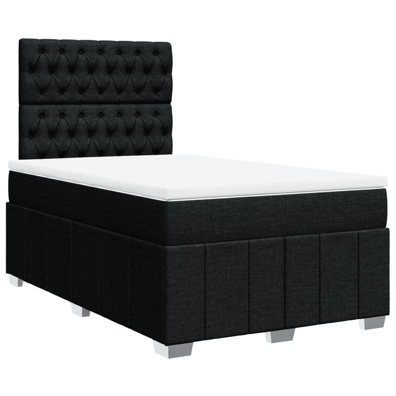Casa si Gradina - Mobilier - Paturi si accesorii - Paturi - Pat box spring cu saltea, negru, 120x200 cm, textil - Infinity.ro