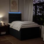 Casa si Gradina - Mobilier - Paturi si accesorii - Paturi - Pat box spring cu saltea, negru, 120x200 cm, textil - Infinity.ro