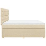Casa si Gradina - Mobilier - Paturi si accesorii - Paturi - Pat box spring cu saltea, crem, 200x200 cm, textil - Infinity.ro