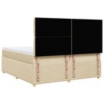Casa si Gradina - Mobilier - Paturi si accesorii - Paturi - Pat box spring cu saltea, crem, 200x200 cm, textil - Infinity.ro