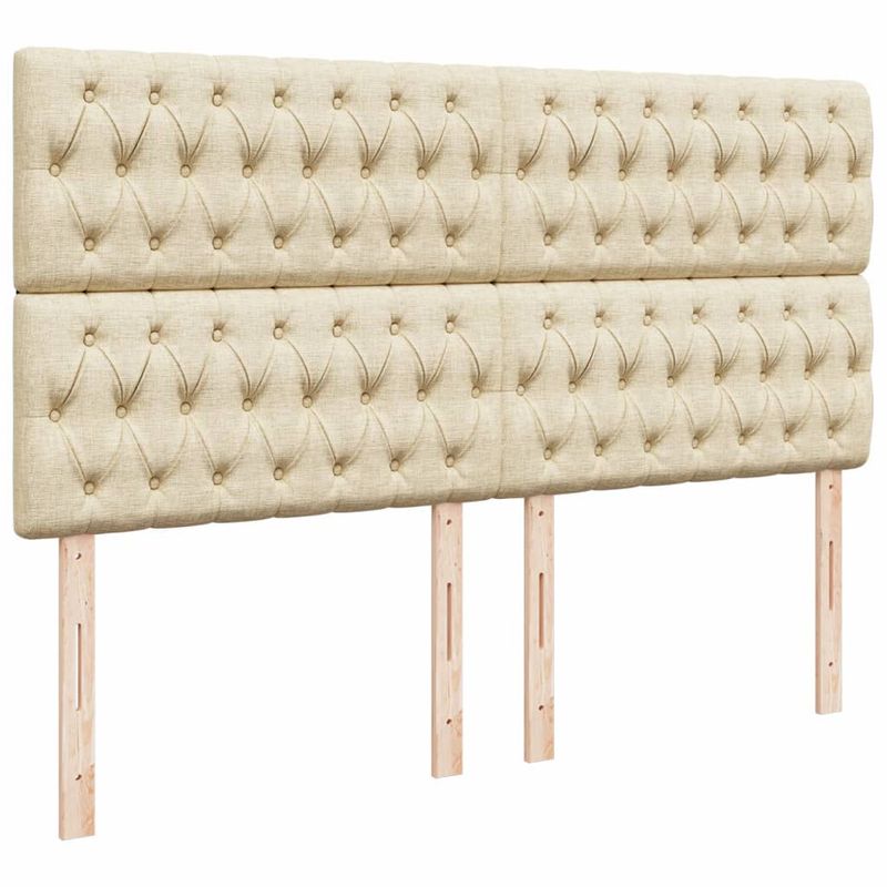 Casa si Gradina - Mobilier - Paturi si accesorii - Paturi - Pat box spring cu saltea, crem, 200x200 cm, textil - Infinity.ro