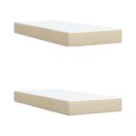 Casa si Gradina - Mobilier - Paturi si accesorii - Paturi - Pat box spring cu saltea, crem, 200x200 cm, textil - Infinity.ro