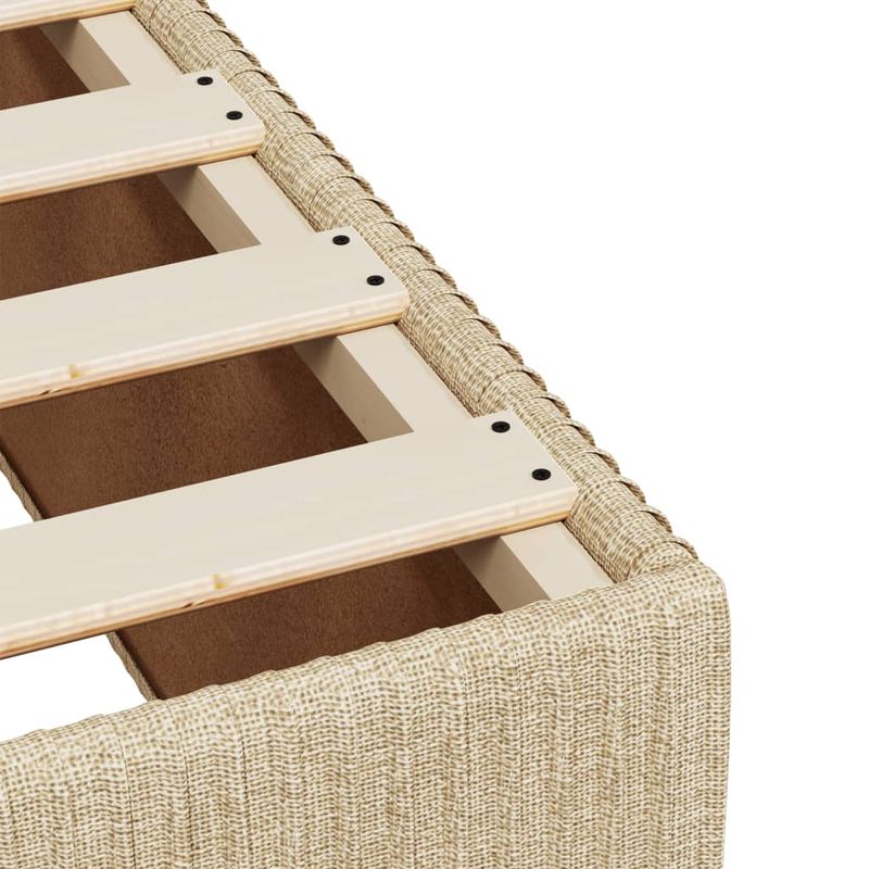 Casa si Gradina - Mobilier - Paturi si accesorii - Paturi - Pat box spring cu saltea, crem, 200x200 cm, textil - Infinity.ro
