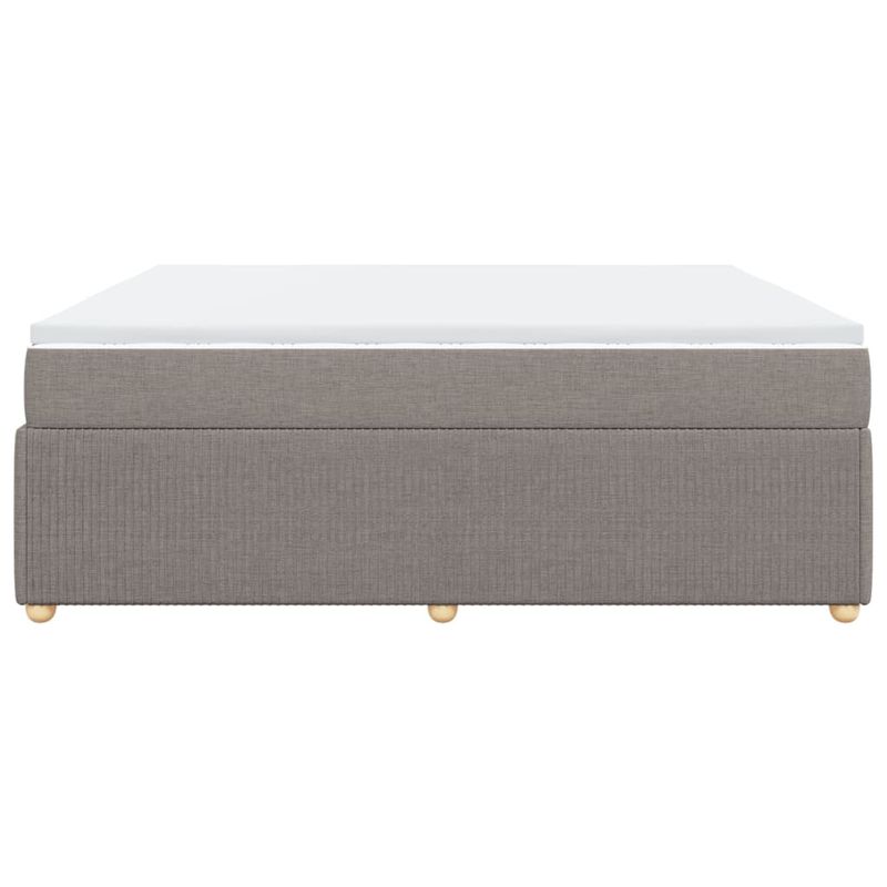Casa si Gradina - Mobilier - Paturi si accesorii - Paturi - Pat box spring cu saltea, gri taupe, 200x200 cm, textil - Infinity.ro
