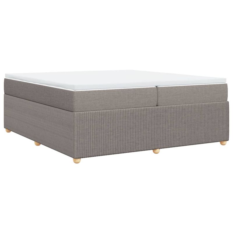 Casa si Gradina - Mobilier - Paturi si accesorii - Paturi - Pat box spring cu saltea, gri taupe, 200x200 cm, textil - Infinity.ro