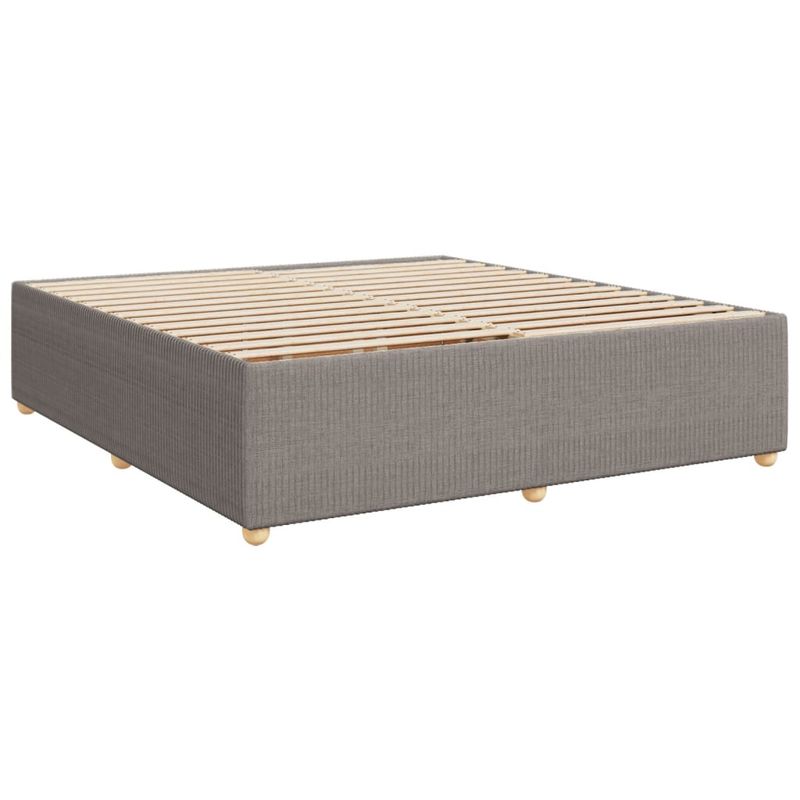 Casa si Gradina - Mobilier - Paturi si accesorii - Paturi - Pat box spring cu saltea, gri taupe, 200x200 cm, textil - Infinity.ro
