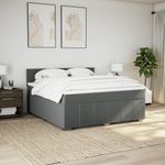 Casa si Gradina - Mobilier - Paturi si accesorii - Paturi - Pat box spring cu saltea, gri inchis, 180x200 cm, textil - Infinity.ro