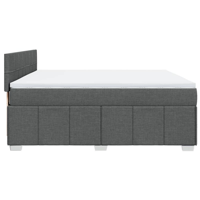 Casa si Gradina - Mobilier - Paturi si accesorii - Paturi - Pat box spring cu saltea, gri inchis, 180x200 cm, textil - Infinity.ro