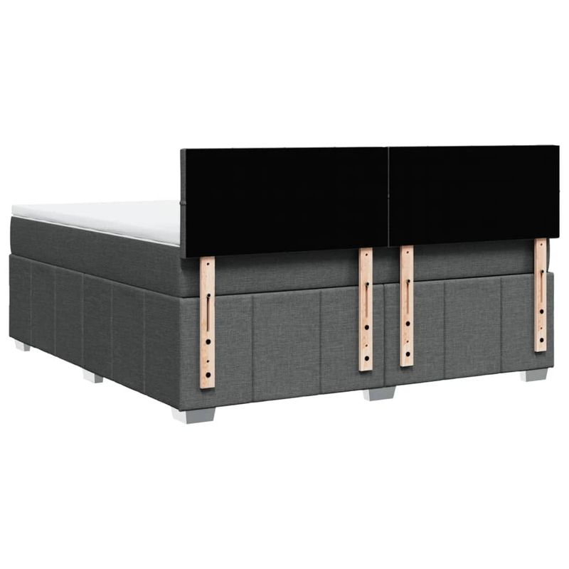 Casa si Gradina - Mobilier - Paturi si accesorii - Paturi - Pat box spring cu saltea, gri inchis, 180x200 cm, textil - Infinity.ro