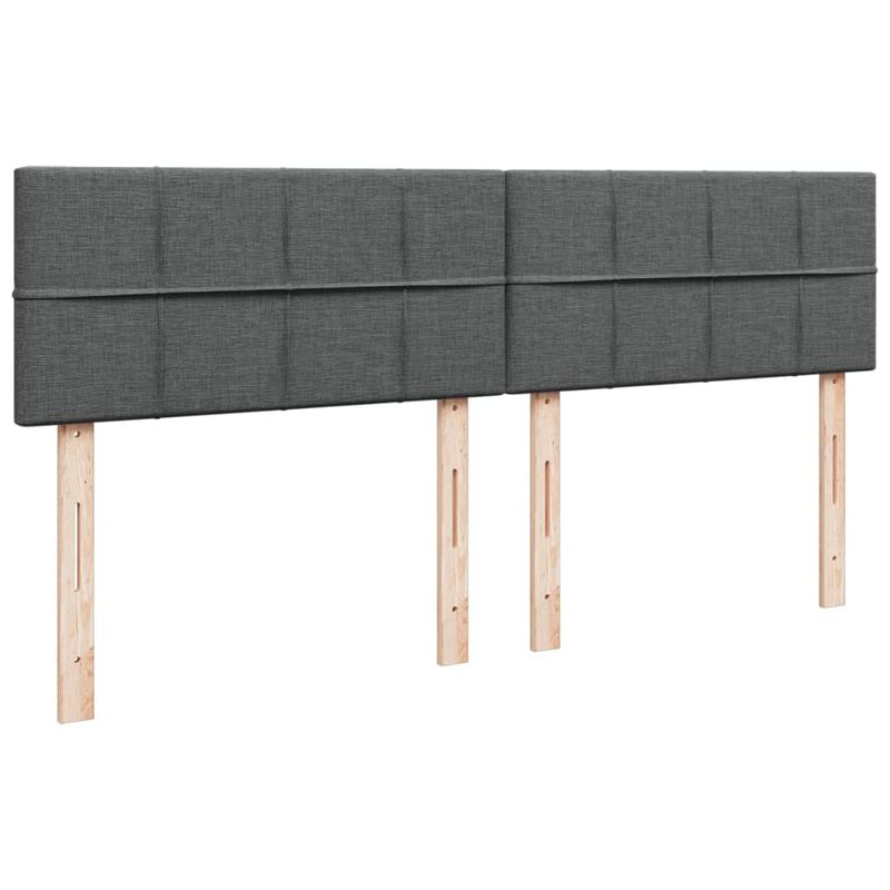 Casa si Gradina - Mobilier - Paturi si accesorii - Paturi - Pat box spring cu saltea, gri inchis, 180x200 cm, textil - Infinity.ro