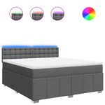 Casa si Gradina - Mobilier - Paturi si accesorii - Paturi - Pat box spring cu saltea, gri inchis, 180x200 cm, textil - Infinity.ro
