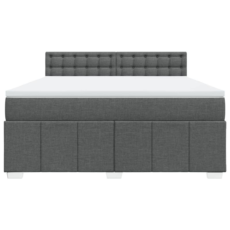 Casa si Gradina - Mobilier - Paturi si accesorii - Paturi - Pat box spring cu saltea, gri inchis, 180x200 cm, textil - Infinity.ro