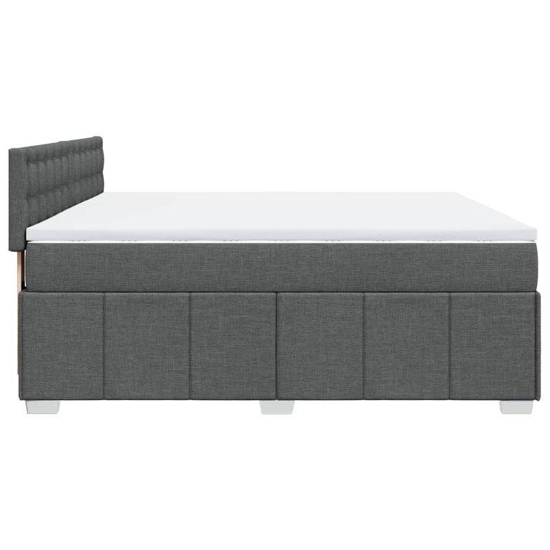 Casa si Gradina - Mobilier - Paturi si accesorii - Paturi - Pat box spring cu saltea, gri inchis, 180x200 cm, textil - Infinity.ro