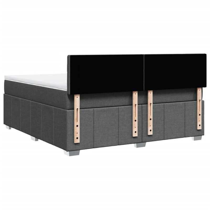 Casa si Gradina - Mobilier - Paturi si accesorii - Paturi - Pat box spring cu saltea, gri inchis, 180x200 cm, textil - Infinity.ro