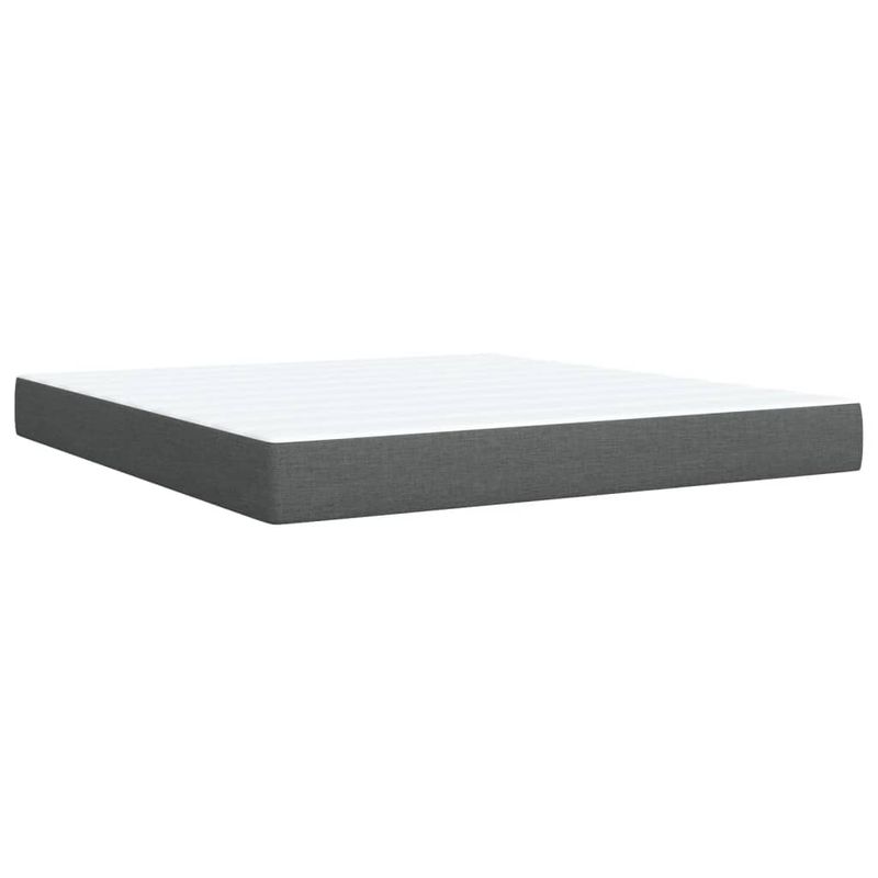 Casa si Gradina - Mobilier - Paturi si accesorii - Paturi - Pat box spring cu saltea, gri inchis, 180x200 cm, textil - Infinity.ro