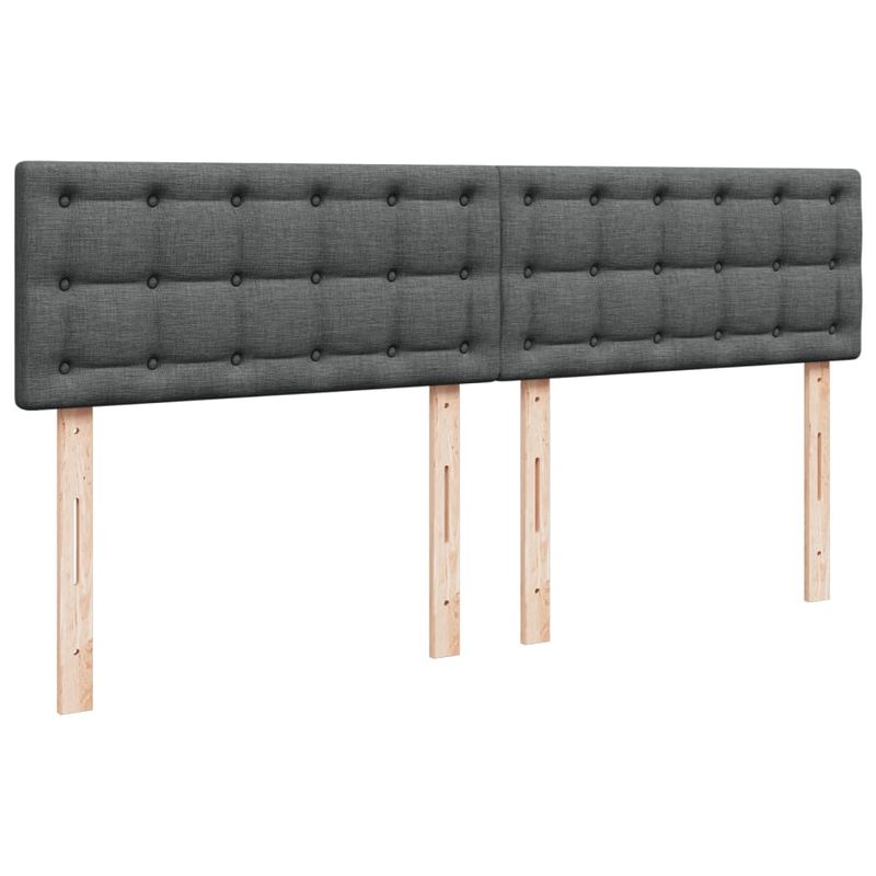 Casa si Gradina - Mobilier - Paturi si accesorii - Paturi - Pat box spring cu saltea, gri inchis, 180x200 cm, textil - Infinity.ro