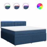 Casa si Gradina - Mobilier - Paturi si accesorii - Paturi - Pat box spring cu saltea, albastru, 180x200 cm, material textil - Infinity.ro