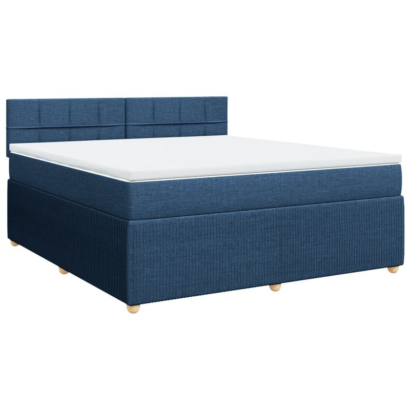 Casa si Gradina - Mobilier - Paturi si accesorii - Paturi - Pat box spring cu saltea, albastru, 180x200 cm, material textil - Infinity.ro