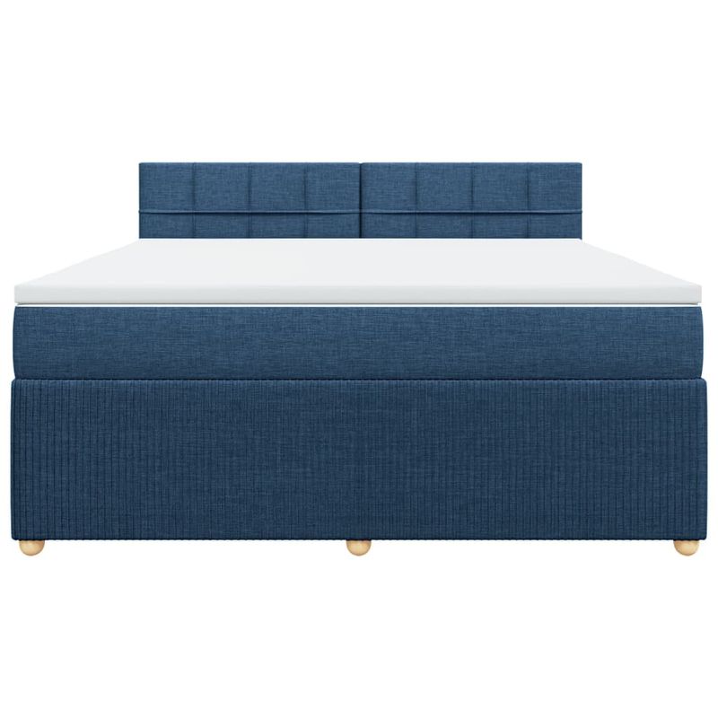 Casa si Gradina - Mobilier - Paturi si accesorii - Paturi - Pat box spring cu saltea, albastru, 180x200 cm, material textil - Infinity.ro