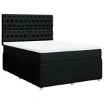 Casa si Gradina - Mobilier - Paturi si accesorii - Paturi - Pat box spring cu saltea, negru, 160x200 cm, textil - Infinity.ro