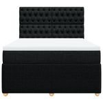 Casa si Gradina - Mobilier - Paturi si accesorii - Paturi - Pat box spring cu saltea, negru, 160x200 cm, textil - Infinity.ro
