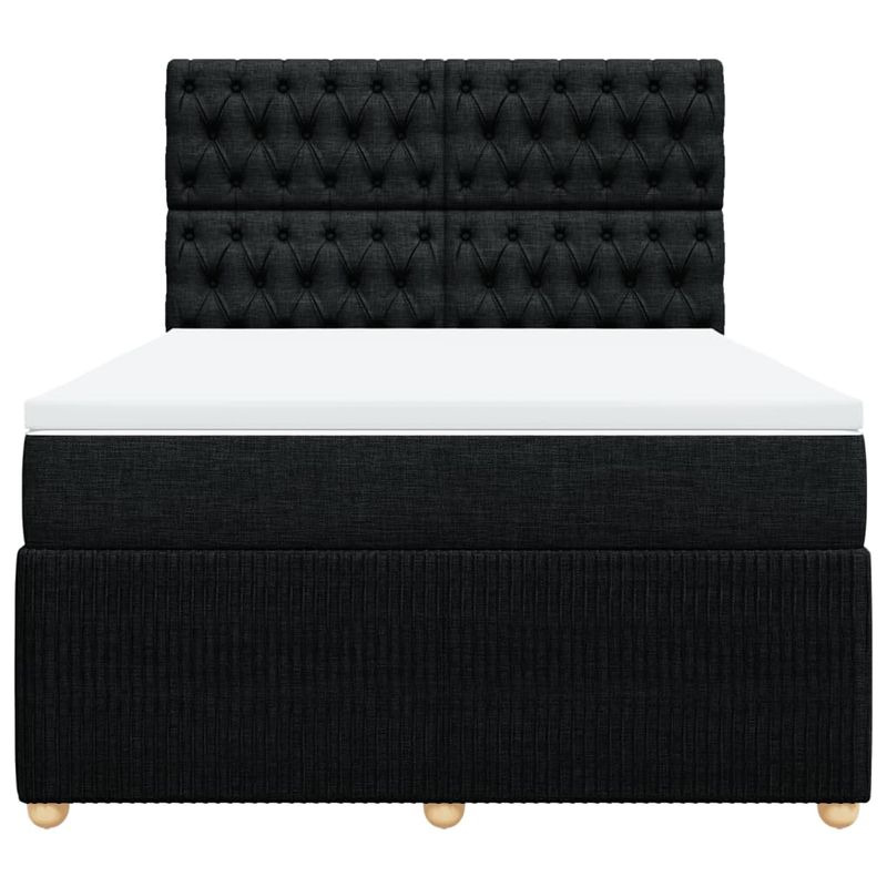 Casa si Gradina - Mobilier - Paturi si accesorii - Paturi - Pat box spring cu saltea, negru, 160x200 cm, textil - Infinity.ro