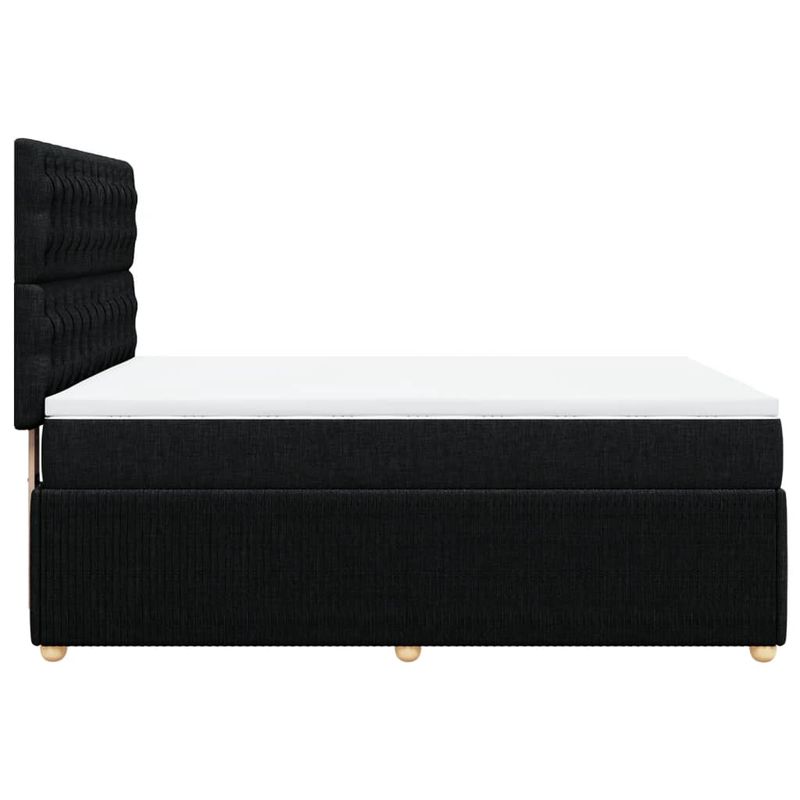 Casa si Gradina - Mobilier - Paturi si accesorii - Paturi - Pat box spring cu saltea, negru, 160x200 cm, textil - Infinity.ro