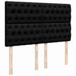 Casa si Gradina - Mobilier - Paturi si accesorii - Paturi - Pat box spring cu saltea, negru, 160x200 cm, textil - Infinity.ro