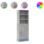 Casa si Gradina - Mobilier - Comode si corpuri - Corpuri bucatarie - Dulap inalt cu LED gri beton 69x32,5x200 cm lemn prelucrat - Infinity.ro