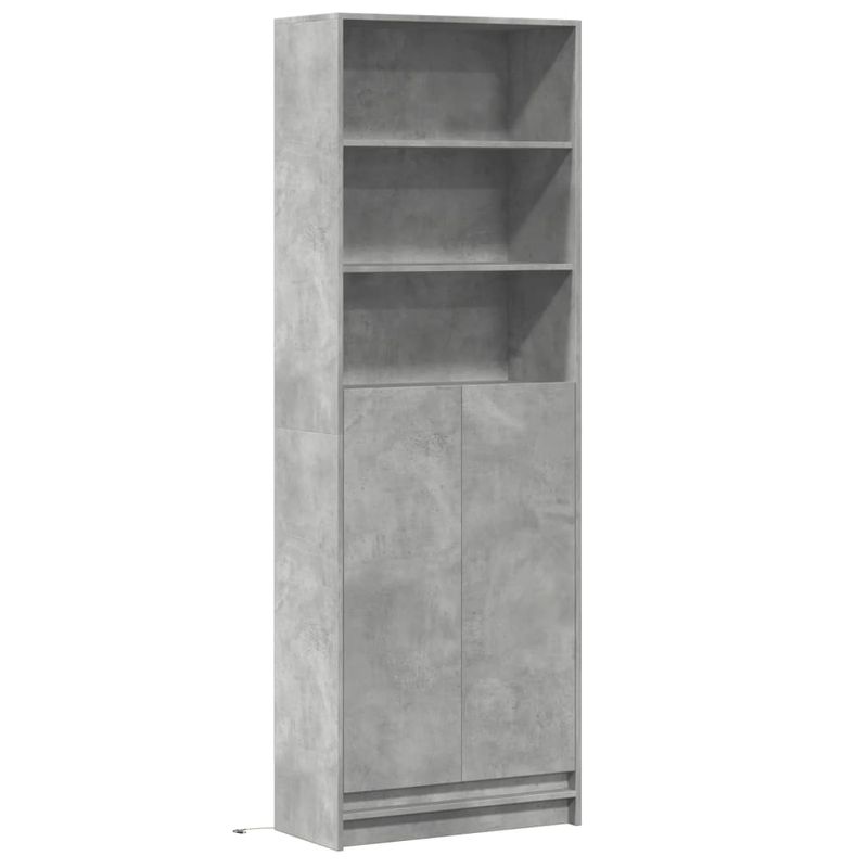 Casa si Gradina - Mobilier - Comode si corpuri - Corpuri bucatarie - Dulap inalt cu LED gri beton 69x32,5x200 cm lemn prelucrat - Infinity.ro