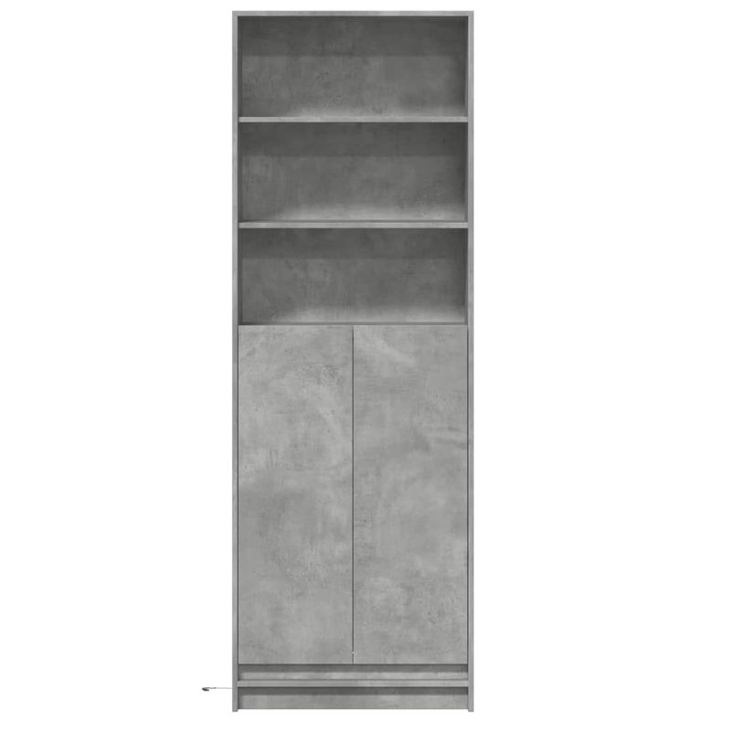 Casa si Gradina - Mobilier - Comode si corpuri - Corpuri bucatarie - Dulap inalt cu LED gri beton 69x32,5x200 cm lemn prelucrat - Infinity.ro
