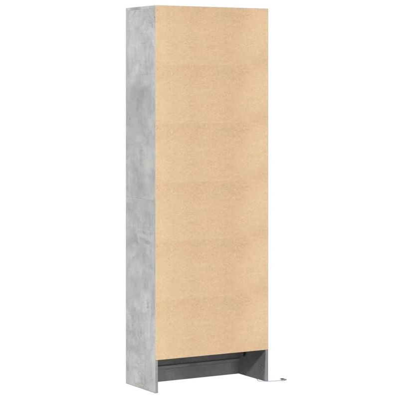 Casa si Gradina - Mobilier - Comode si corpuri - Corpuri bucatarie - Dulap inalt cu LED gri beton 69x32,5x200 cm lemn prelucrat - Infinity.ro