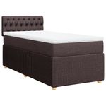 Casa si Gradina - Mobilier - Paturi si accesorii - Paturi - Pat box spring cu saltea, maro inchis, 100x200 cm, textil - Infinity.ro