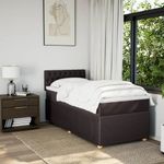 Casa si Gradina - Mobilier - Paturi si accesorii - Paturi - Pat box spring cu saltea, maro inchis, 100x200 cm, textil - Infinity.ro