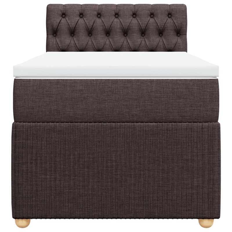 Casa si Gradina - Mobilier - Paturi si accesorii - Paturi - Pat box spring cu saltea, maro inchis, 100x200 cm, textil - Infinity.ro