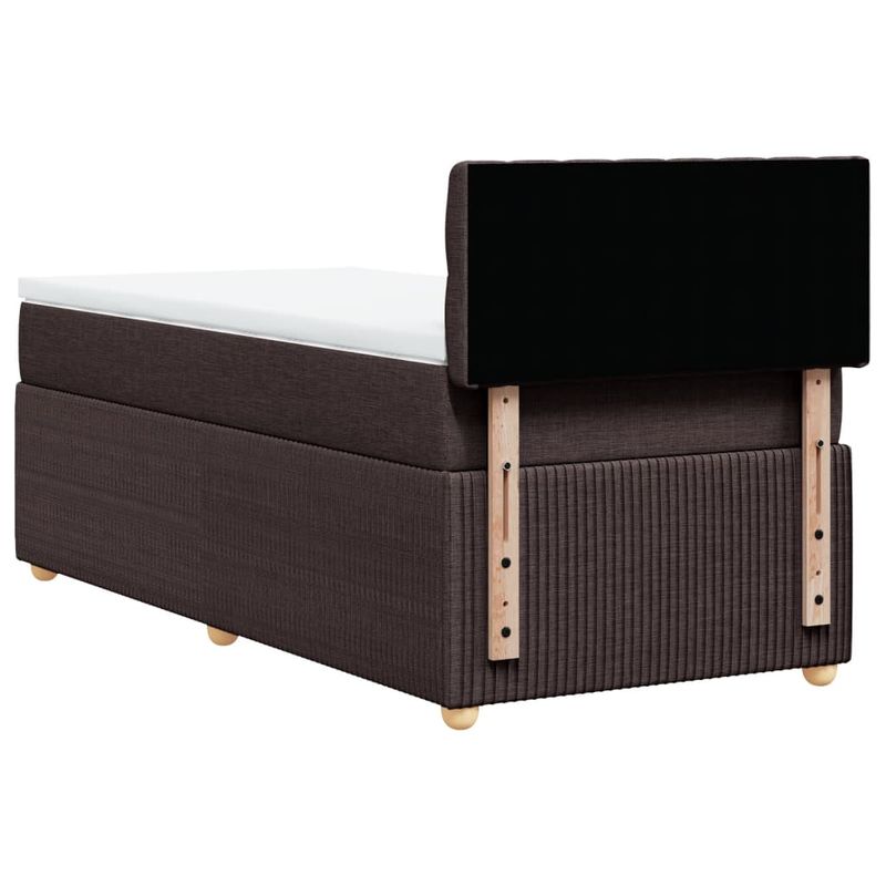 Casa si Gradina - Mobilier - Paturi si accesorii - Paturi - Pat box spring cu saltea, maro inchis, 100x200 cm, textil - Infinity.ro