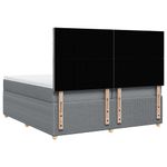 Casa si Gradina - Mobilier - Paturi si accesorii - Paturi - Pat box spring cu saltea, gri deschis, 200x200 cm, textil - Infinity.ro