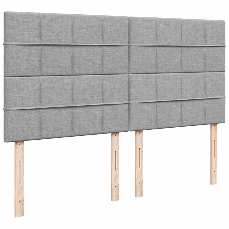 Casa si Gradina - Mobilier - Paturi si accesorii - Paturi - Pat box spring cu saltea, gri deschis, 200x200 cm, textil - Infinity.ro