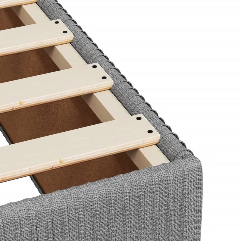 Casa si Gradina - Mobilier - Paturi si accesorii - Paturi - Pat box spring cu saltea, gri deschis, 200x200 cm, textil - Infinity.ro