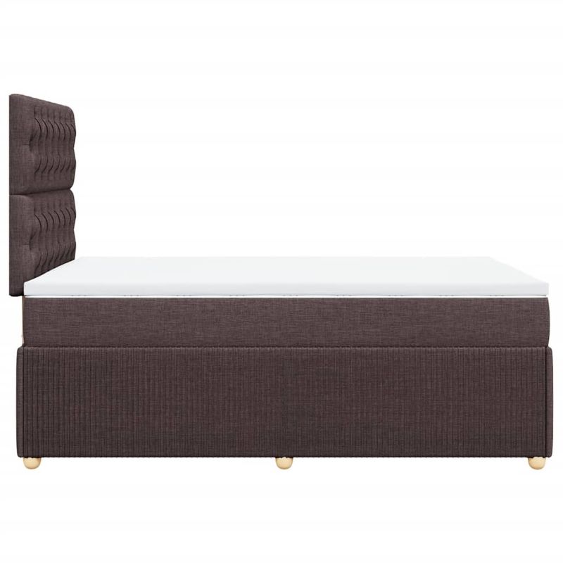 Casa si Gradina - Mobilier - Paturi si accesorii - Paturi - Pat box spring cu saltea, maro inchis, 120x190 cm, textil - Infinity.ro