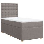 Casa si Gradina - Mobilier - Paturi si accesorii - Paturi - Pat box spring cu saltea, gri taupe, 90x200 cm, textil - Infinity.ro