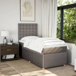 Casa si Gradina - Mobilier - Paturi si accesorii - Paturi - Pat box spring cu saltea, gri taupe, 90x200 cm, textil - Infinity.ro