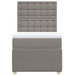 Casa si Gradina - Mobilier - Paturi si accesorii - Paturi - Pat box spring cu saltea, gri taupe, 90x200 cm, textil - Infinity.ro