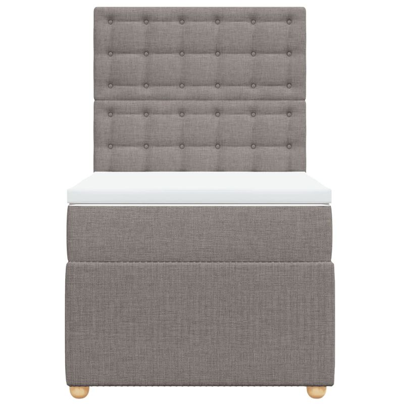 Casa si Gradina - Mobilier - Paturi si accesorii - Paturi - Pat box spring cu saltea, gri taupe, 90x200 cm, textil - Infinity.ro